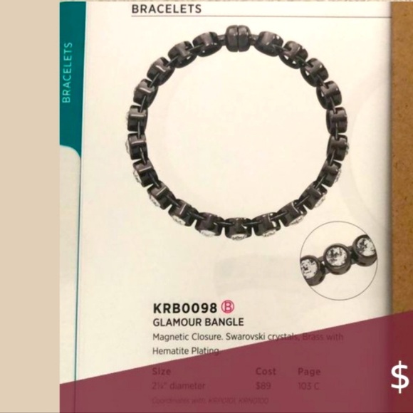 SILPADA KR Collection Hematite Bangle Bracelet made with Swarovski Crystals - Picture 5 of 5